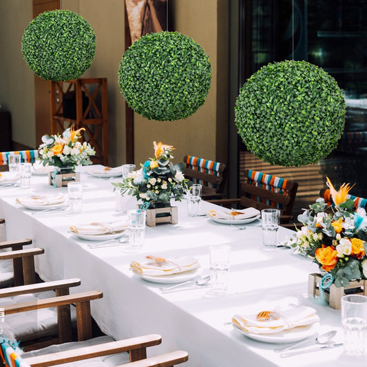 Topiaire artificielle en buis en forme de boule, 16/20 pouces, pour patio et jardin