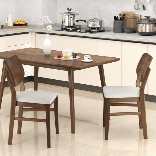 Farmhouse Upholstered Kitchen Chairs Set of 2 with Rubber Wood Frame, Walnut Dining Chairs Walnut at Gallery Canada