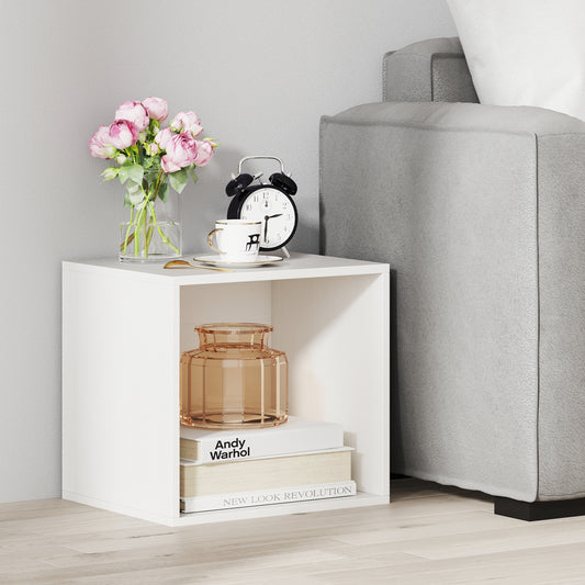 Cube Storage Organizer Stackable Open Book Shelf Wooden Display Shelving Unit, White Bookcases White at Gallery Canada