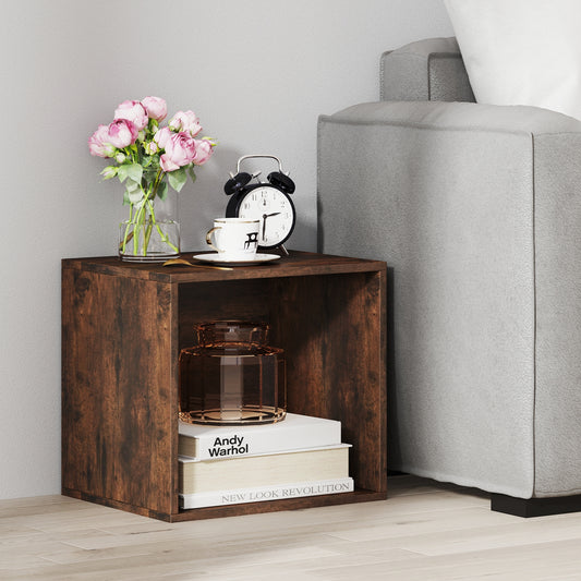 Cube Storage Organizer Stackable Open Book Shelf Wooden Display Shelving Unit, Rustic Brown Bookcases Rustic Brown at Gallery Canada