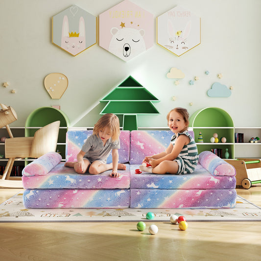 Modular Kids Play Couch, Glow In Dark, 8 Pieces, Multicolor Kids Chairs & Seating Multicolor at Gallery Canada