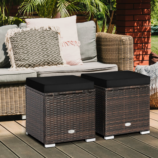Patio Ottoman With Hidden Storage, Black Outdoor Seating & Patio Chairs Black at Gallery Canada