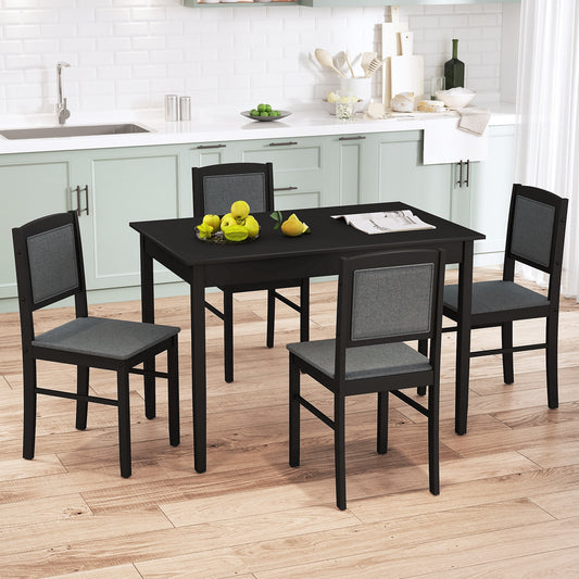 5-Piece Dining Set for 4 with Rubber Wood Legs for Small Dining Room, Gray Dining Room Sets Gray at Gallery Canada