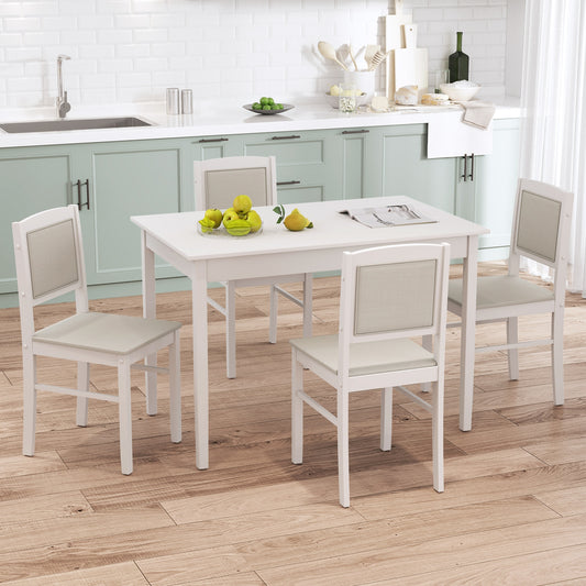 5-Piece Dining Set For 4, Rubber Wood Legs, Beige Dining Room Sets Beige at Gallery Canada