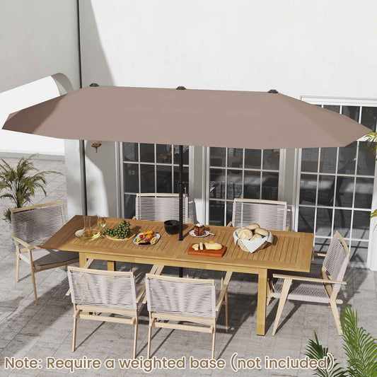 13 FT Large Patio Umbrella Outdoor Double-Sided Table Market Umbrella with Crank Handle, Coffee Outdoor Umbrellas Coffee at Gallery Canada