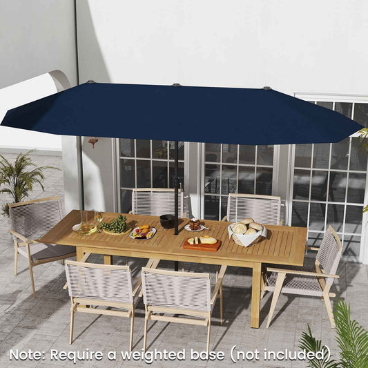 13 FT Large Patio Umbrella, Double-Sided Table Market Umbrella, Navy Outdoor Umbrellas Navy at Gallery Canada