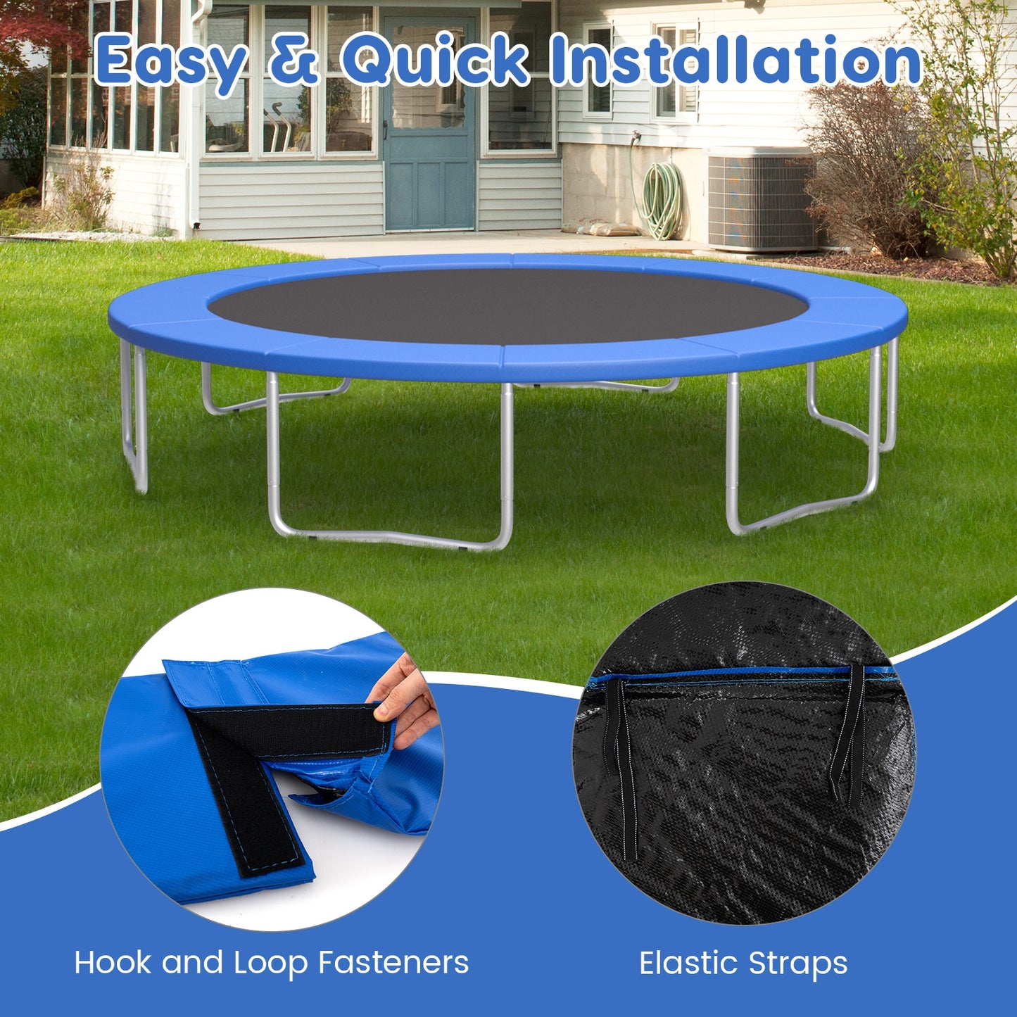 10 Feet Trampoline Pad Replacement, Safety Pad With Fixing Straps, Blue Trampoline Accessories at Gallery Canada