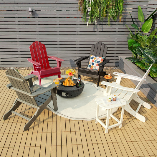 Foldable Weather Resistant Patio Chair, Red Adirondack Chairs Red at Gallery Canada