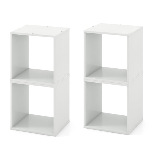 Set of 2 Stackable Nightstand with Storage Cubes, White test Options at Gallery Canada