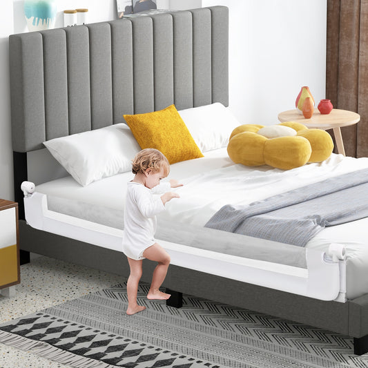 71-Inch Foldable Bed Rail, Adjustable Safety Strap, White Bed Rails White at Gallery Canada
