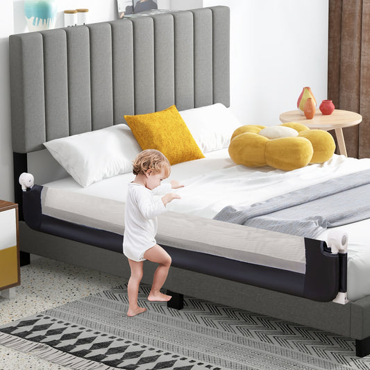 71-Inch Foldable Bed Rail, Swing Down Baby Bed Guard, Blue Bed Rails Blue at Gallery Canada