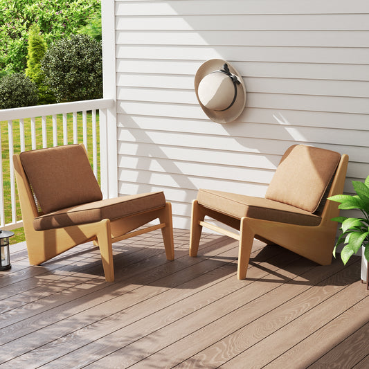 Outdoor Patio Cushion Set, 4 Piece, Removable Covers, Brown