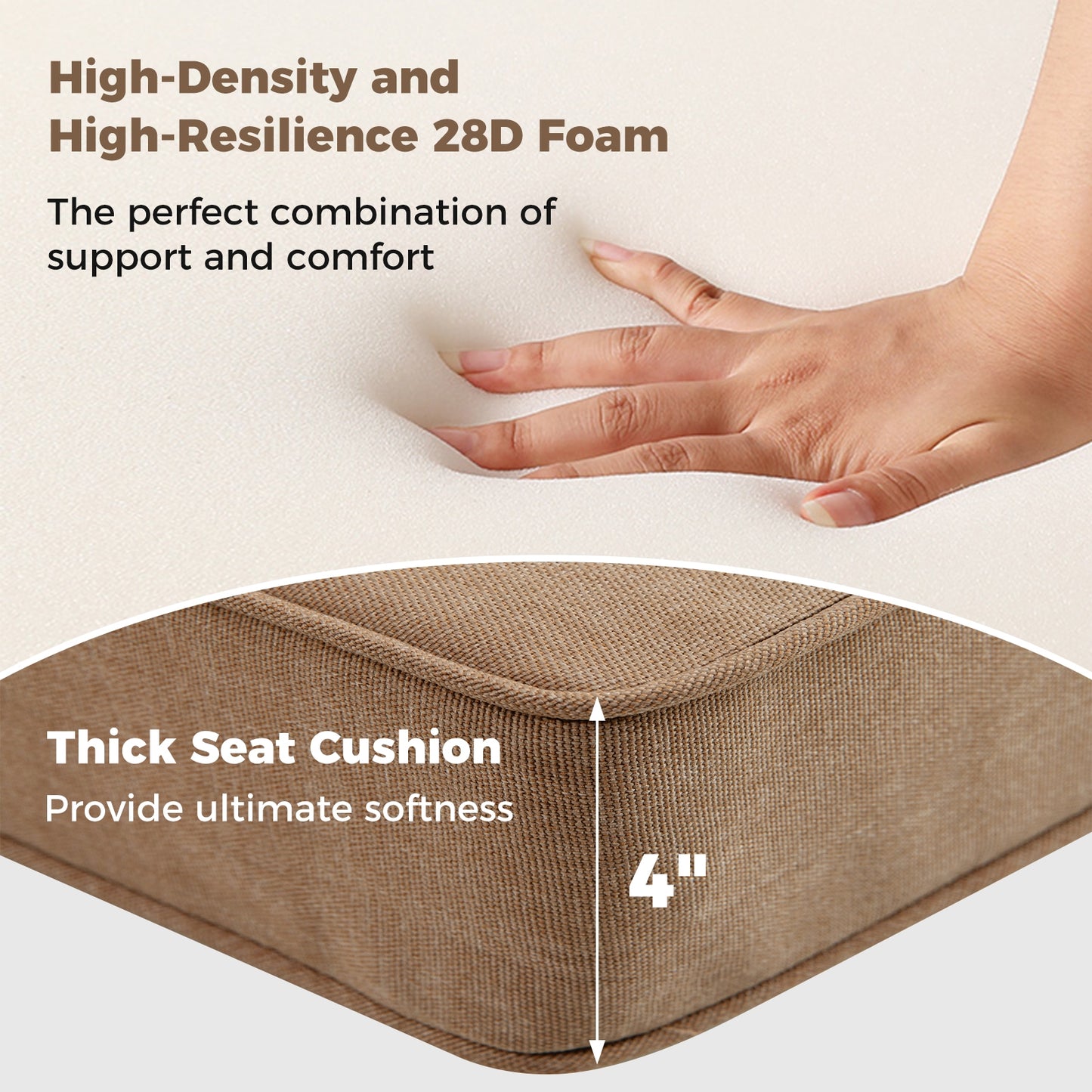 Set of 4 Outdoor Patio Cushion Set with Removable Covers, Brown Outdoor Furniture Accessories at Gallery Canada