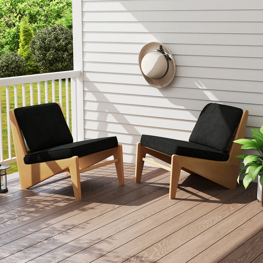 Outdoor Patio Cushion Set, 4 Piece, Removable Covers, Black Outdoor Furniture Accessories Black at Gallery Canada
