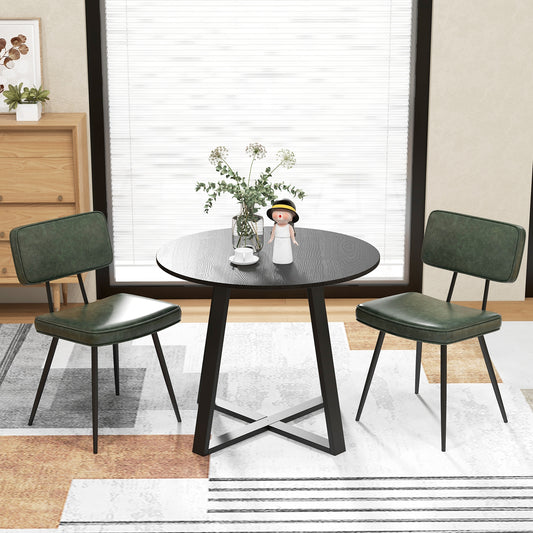 Dining Chair Set Of 2, Padded Backrest And Seat, Dark Green Dining Chairs Dark Green at Gallery Canada