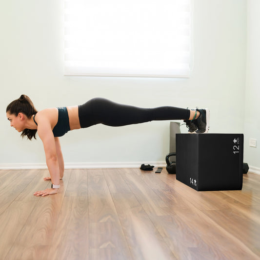 3 In 1 Foam Plyometric Box, 16 Inches, 3 Heights, Easy To Clean PU Cover Sport Equipments Options at Gallery Canada