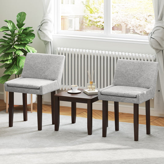 Upholstered Fabric Side Chair Set, 2 Piece, Gray Dining Chairs Gray at Gallery Canada