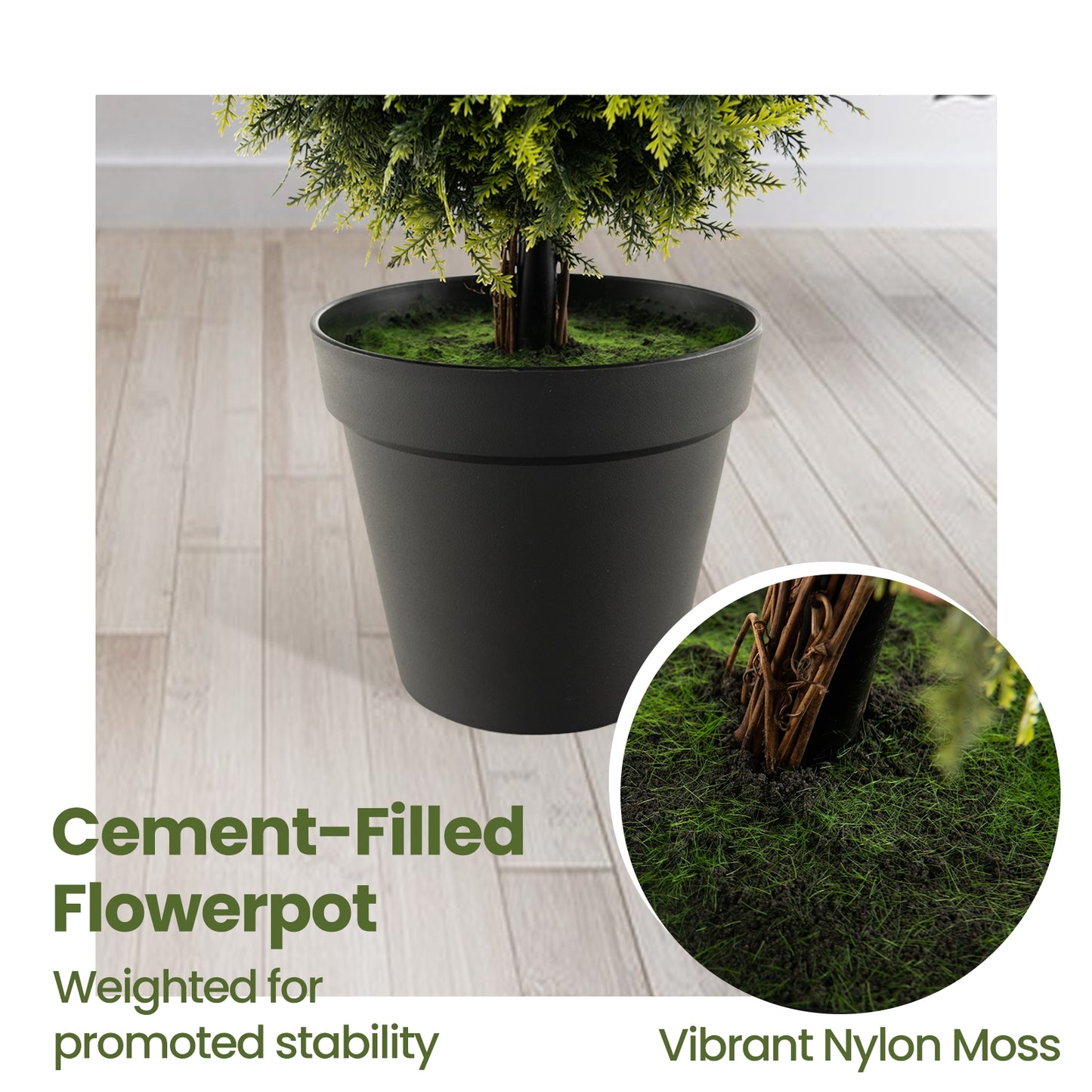 4 Feet Artificial Boxwood Topiary Tree with Natural Vines and PE Leaves, Green Faux Plants at Gallery Canada