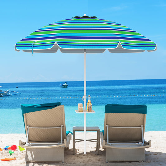 7.2 Feet Portable Outdoor Beach Umbrella, With Sand Anchor, Green Outdoor Umbrellas Green at Gallery Canada