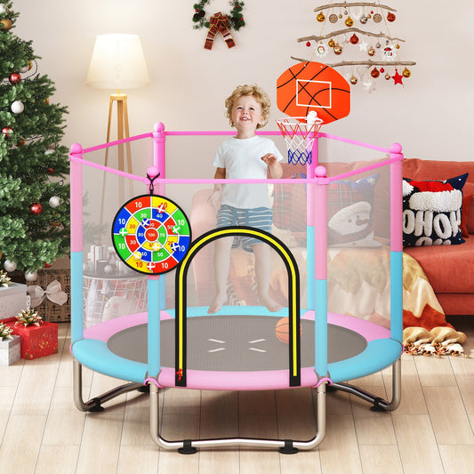 60 Inch Kids Trampoline With Basketball Hoop, Macaron Trampolines Macaron at Gallery Canada