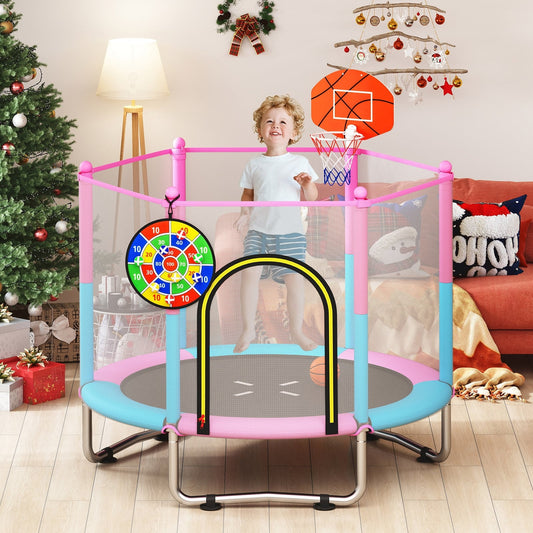 60 Inch Kids Trampoline With Basketball Hoop, Macaron Trampolines Macaron at Gallery Canada