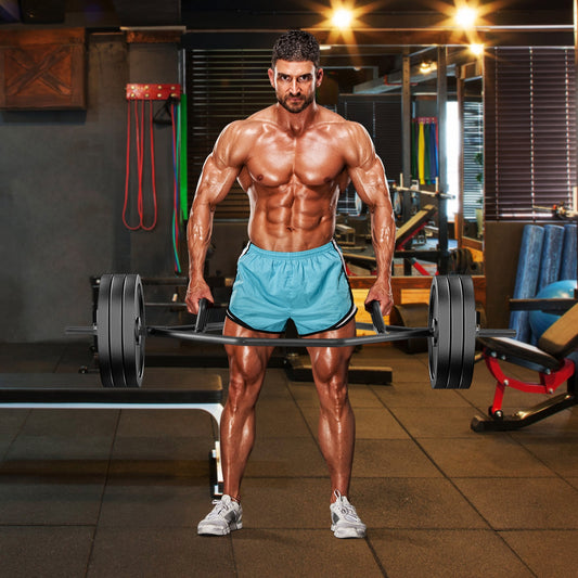 Olympic Hex Trap Bar with 2 Spring Collars and Foldable Handle, Black Weights Accessories Black at Gallery Canada