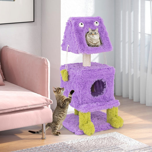 Monster Cat Tower, 2 Condos, Purple