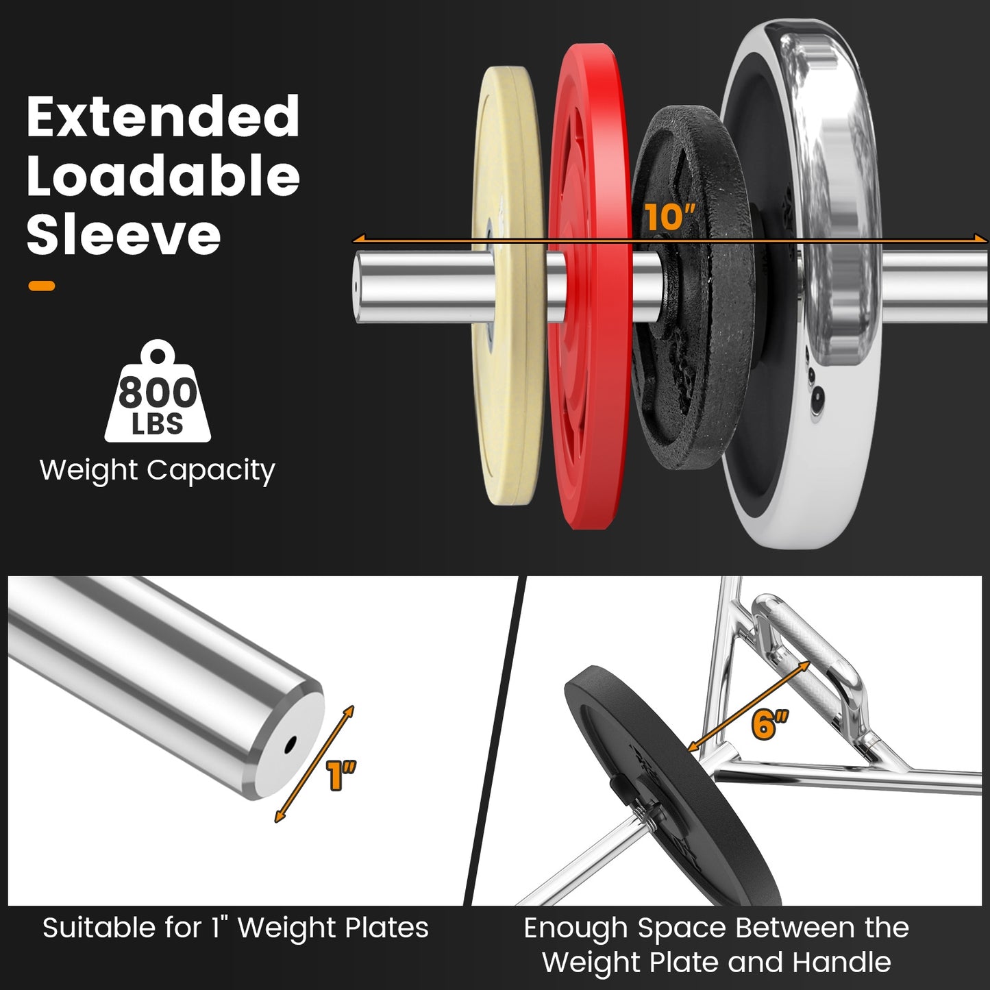 Olympic Hex Trap Bar, 2 Spring Collars, Foldable Handle, Silver Weights Accessories at Gallery Canada