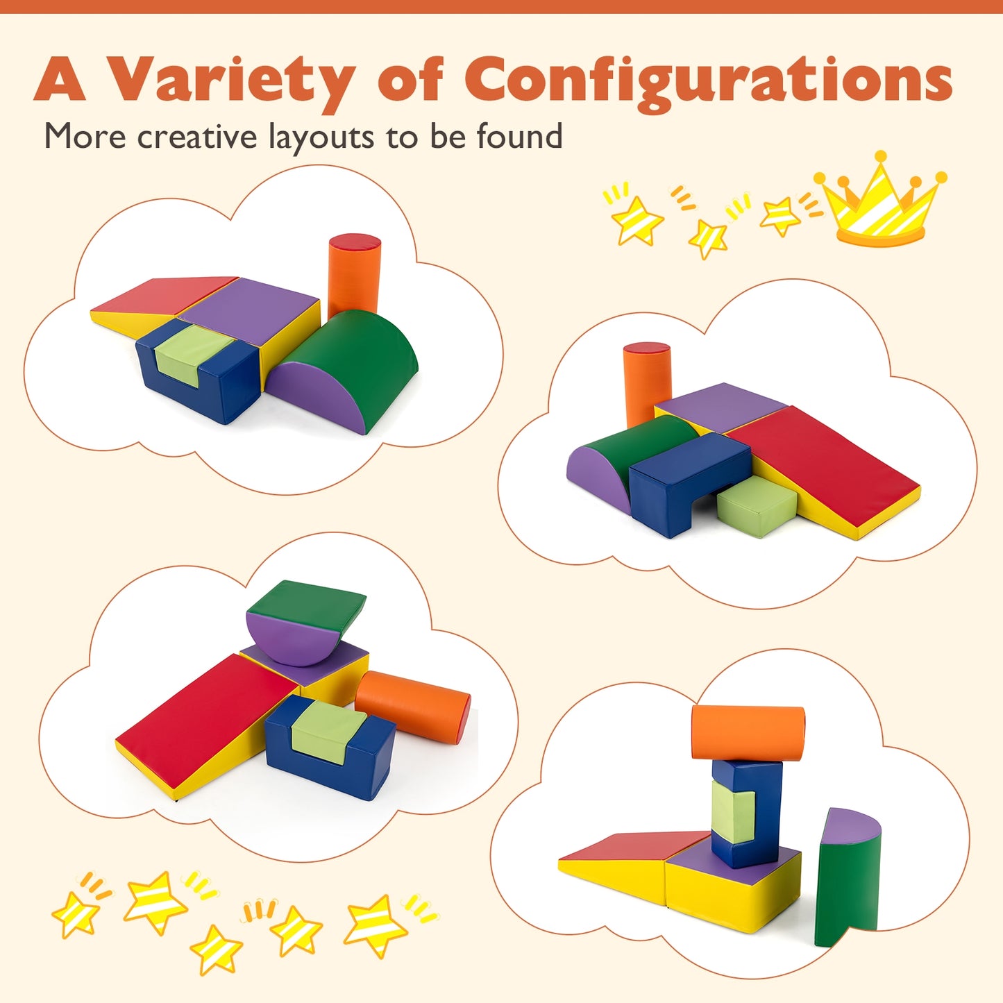 6 Pieces Foam Climbing Blocks, Indoor Climb Crawl Activity Playset, Purple Climbers & Slides at Gallery Canada