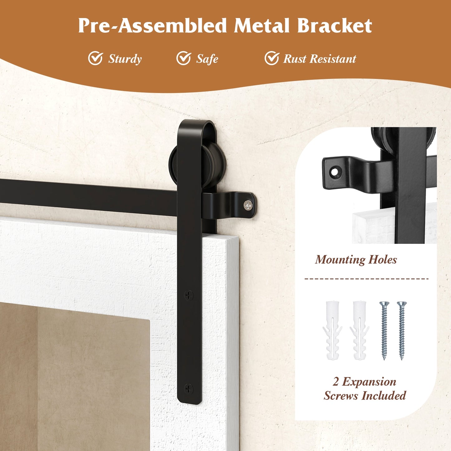 Miroir mural de porte de grange avec cadre en bois rustique, blanc