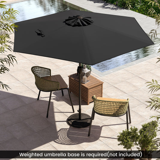 7.5 feet Outdoor Patio Heavy Duty Market Umbrella with Push Button Tilt, Black Outdoor Umbrellas Black at Gallery Canada