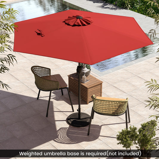 7.5 Feet Outdoor Patio Market Umbrella, Push Button Tilt, Burgundy Outdoor Umbrellas Burgundy at Gallery Canada