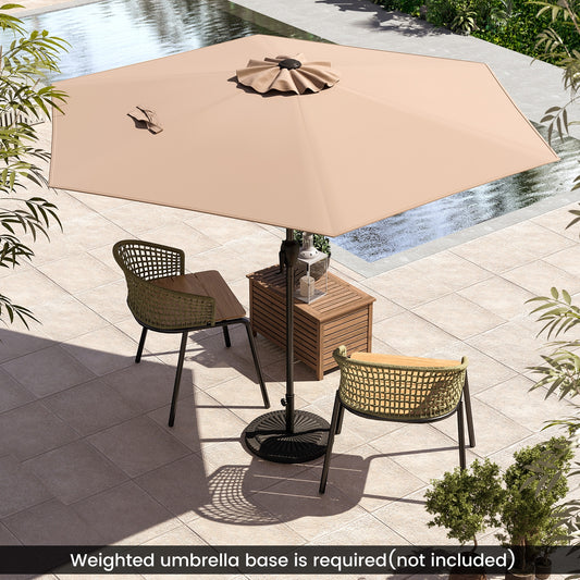 7.5 feet Outdoor Patio Heavy Duty Market Umbrella with Push Button Tilt, Tan Outdoor Umbrellas Tan at Gallery Canada