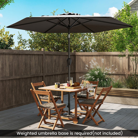 7.5 feet Outdoor Patio Heavy Duty Market Umbrella with Push Button Tilt, Gray Outdoor Umbrellas at Gallery Canada