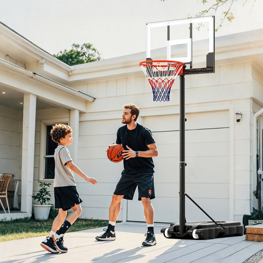 Portable Adjustable Kids Basketball Hoop, 3.3-7 Feet, White