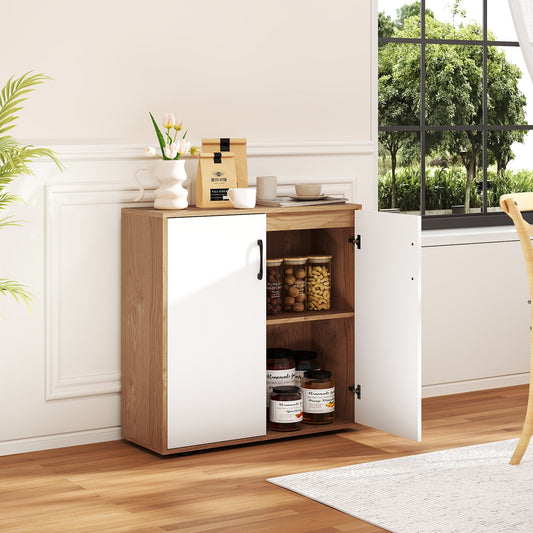 Coffee Bar Cabinet, Adjustable Shelf, 5-Position, Natural Sideboards Cabinets & Buffets Natural at Gallery Canada