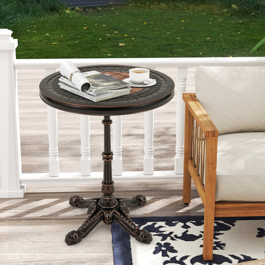 24" Round Patio Dining Table, Weather Resistant Cast Aluminum, Bronze Patio Dining Tables Bronze at Gallery Canada