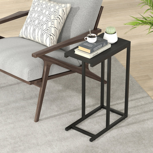 C-Shaped Side Table, Heavy-Duty Metal Frame, Black End & Side Tables Black at Gallery Canada