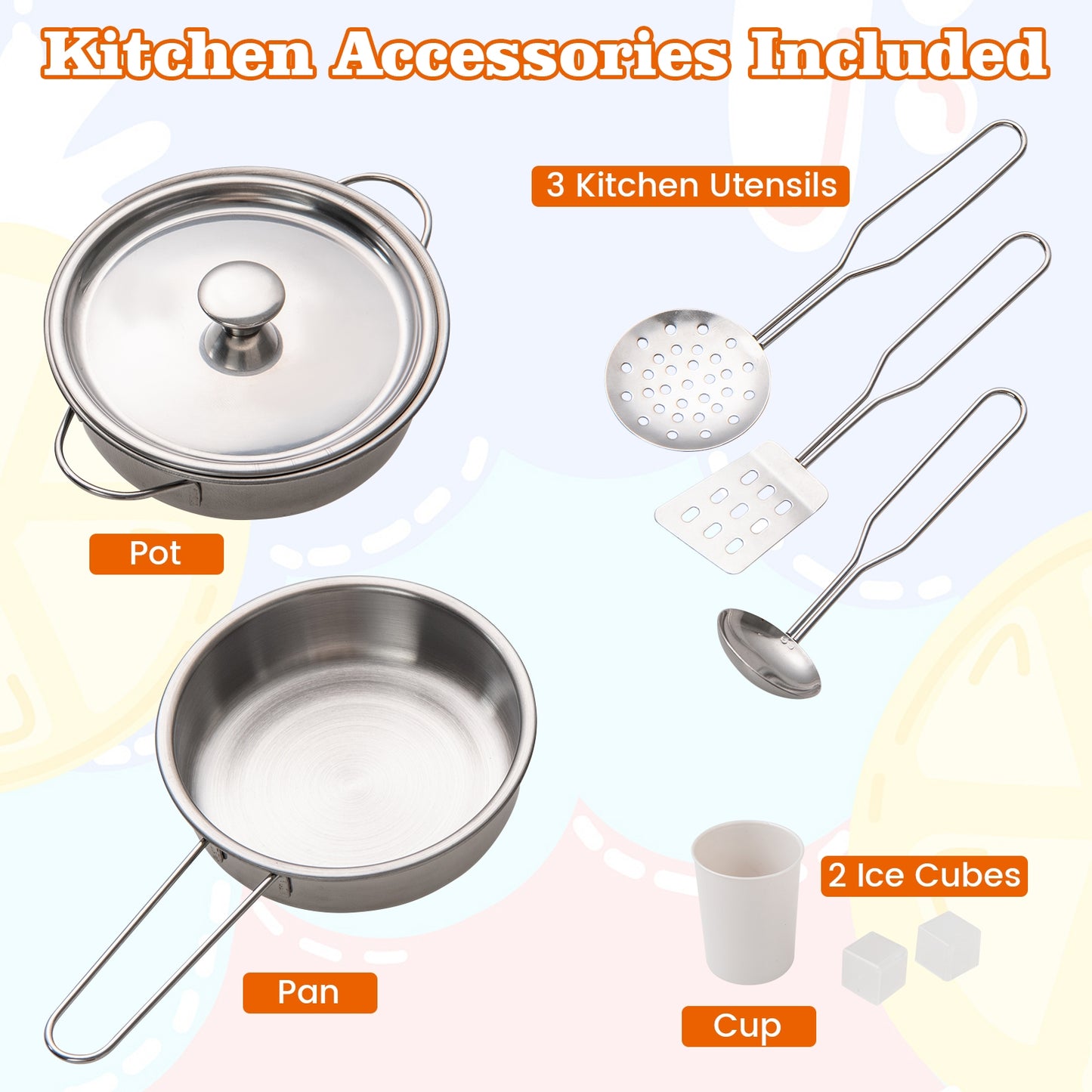 Kids Pretend Play Kitchen, Real Sounds And Lights, White Play Kitchen Sets at Gallery Canada