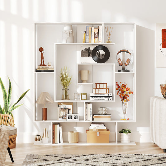 7-Tier Bookshelf Open Display Shelf Rack for Home Office, White Bookcases White at Gallery Canada