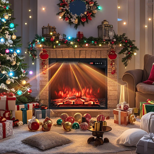 18 Inch Electric Fireplace Insert, 750W/1500W, Remote Control, Adjustable Flame Colors, Black Fireplaces Black at Gallery Canada