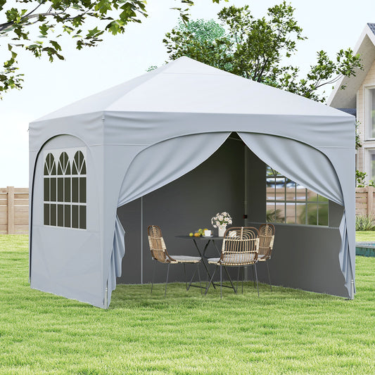 10 X 10 FT Pop Up Canopy Tent, 4 Removable Sidewalls, White Canopies White at Gallery Canada