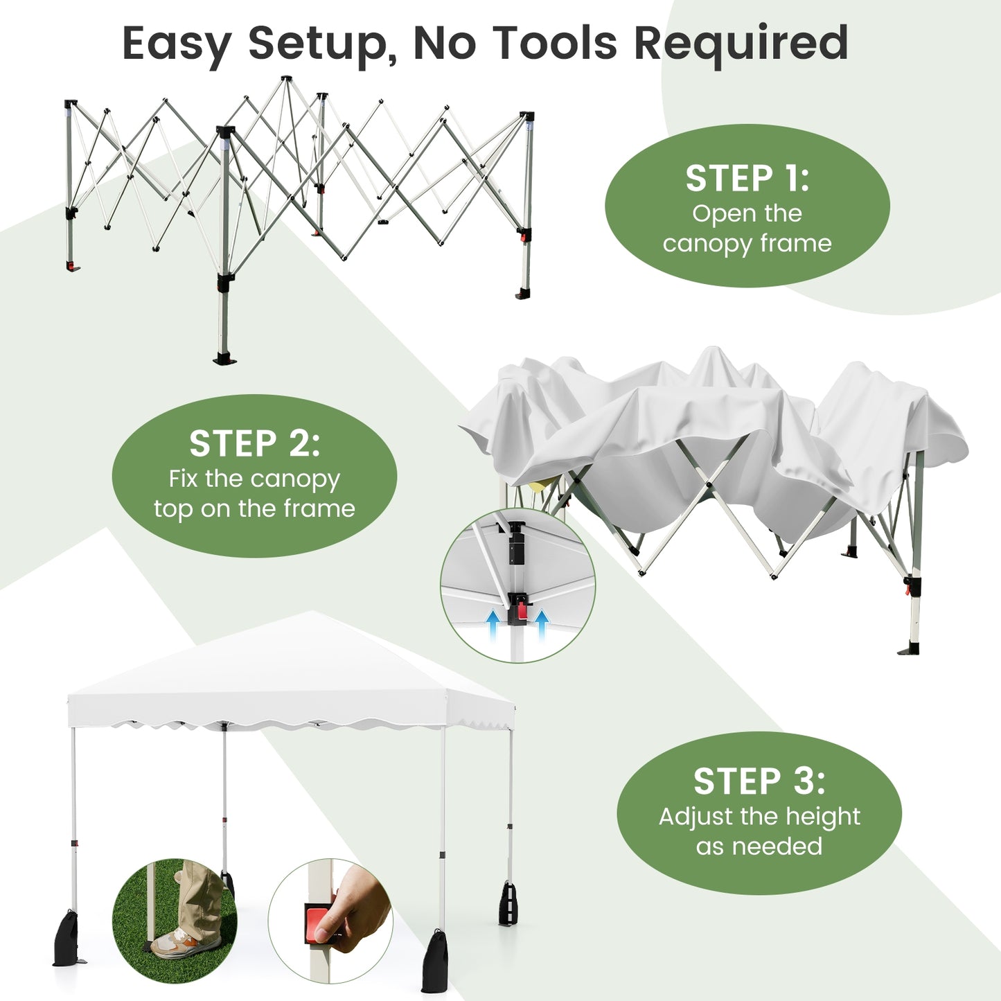 Foldable 10 X 10 Feet Pop Up Canopy Tent, Wheeled Bag, White Tents at Gallery Canada