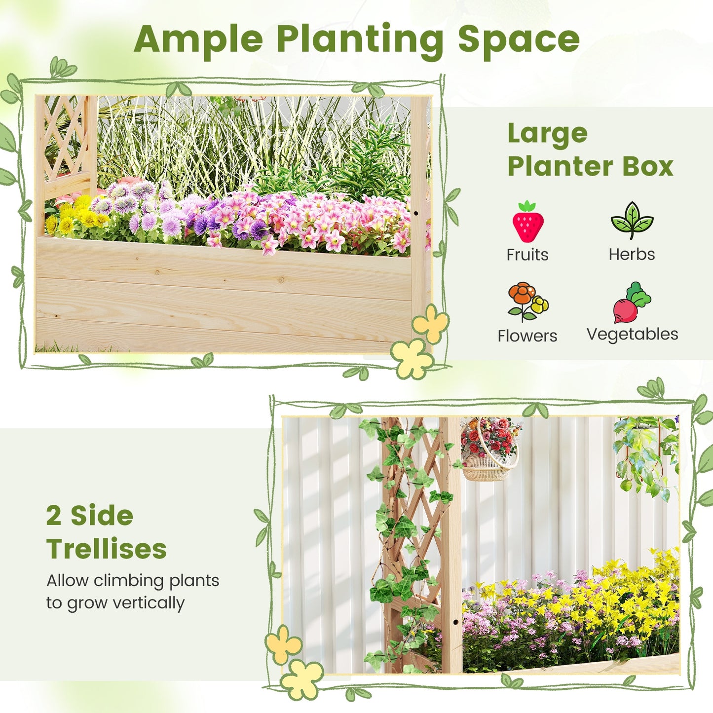 Raised Garden Bed, Wooden Elevated Planter Box, Hanging Roof, L Raised Garden Beds at Gallery Canada