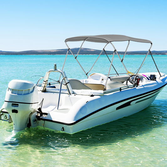 3-Bow Boat Bimini Top, With Storage Boot, Gray Water Sports Gray at Gallery Canada