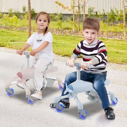 Kids Ride On Push Car With LED Wheels, Navy Push & Pedal Ride On Toys Navy at Gallery Canada