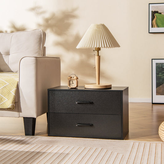 2-Drawer Stackable Horizontal Storage Cabinet, Black Cabinets & Chests Black at Gallery Canada
