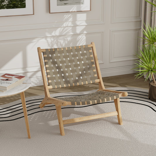 Modern Armless Teak Wood Lounge Chair, Brown Patio Dining Chairs Brown at Gallery Canada