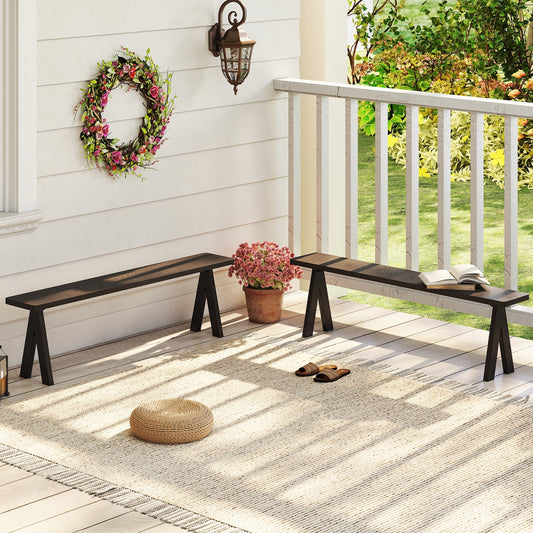 3-Person Outdoor Bench Set of 2 with 800 LBS Bearing Capacity, Dark Brown Patio Dining Chairs Dark Brown at Gallery Canada