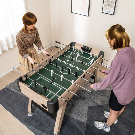 54 Inch Foosball Table, 2 Balls, 26 Players, Natural Game Room Natural at Gallery Canada